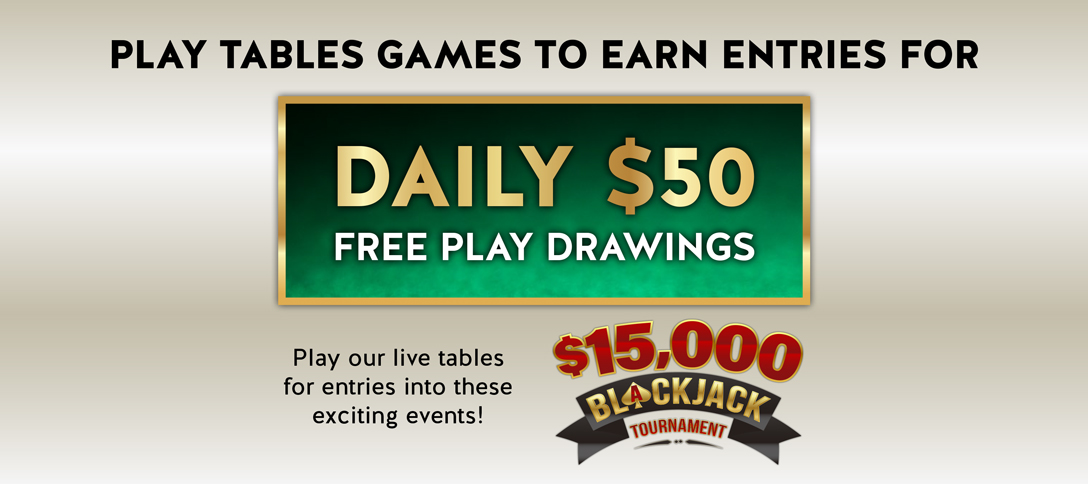 Daily $50 Free Play Drawings